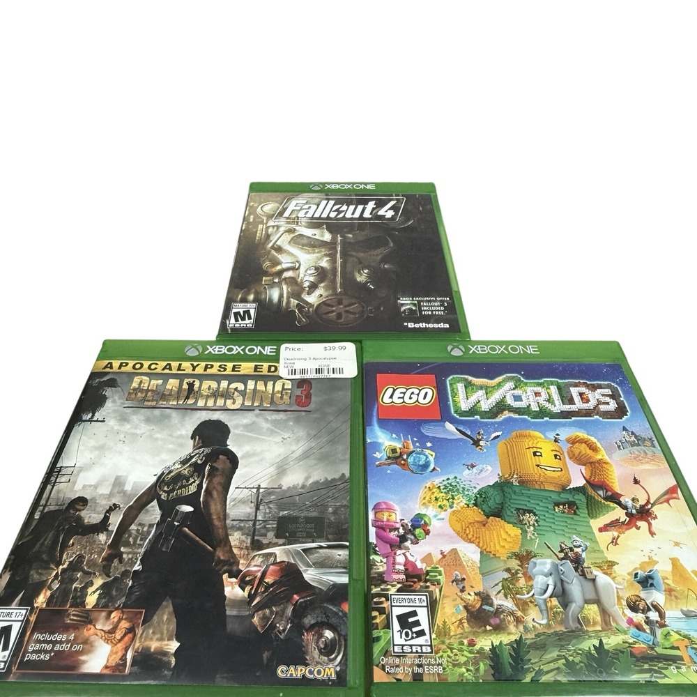 Xbox One Games Bundle Lot (3) Lego Worlds, Dead Rising 3, Fallout 4 Tested